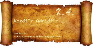 Kozár Adrián névjegykártya